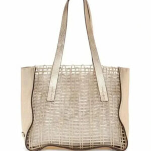 VINCE CAMUTO-Small Jeana Tote-Gold Leather-2 in 1 Bag-Current Collection-NWT